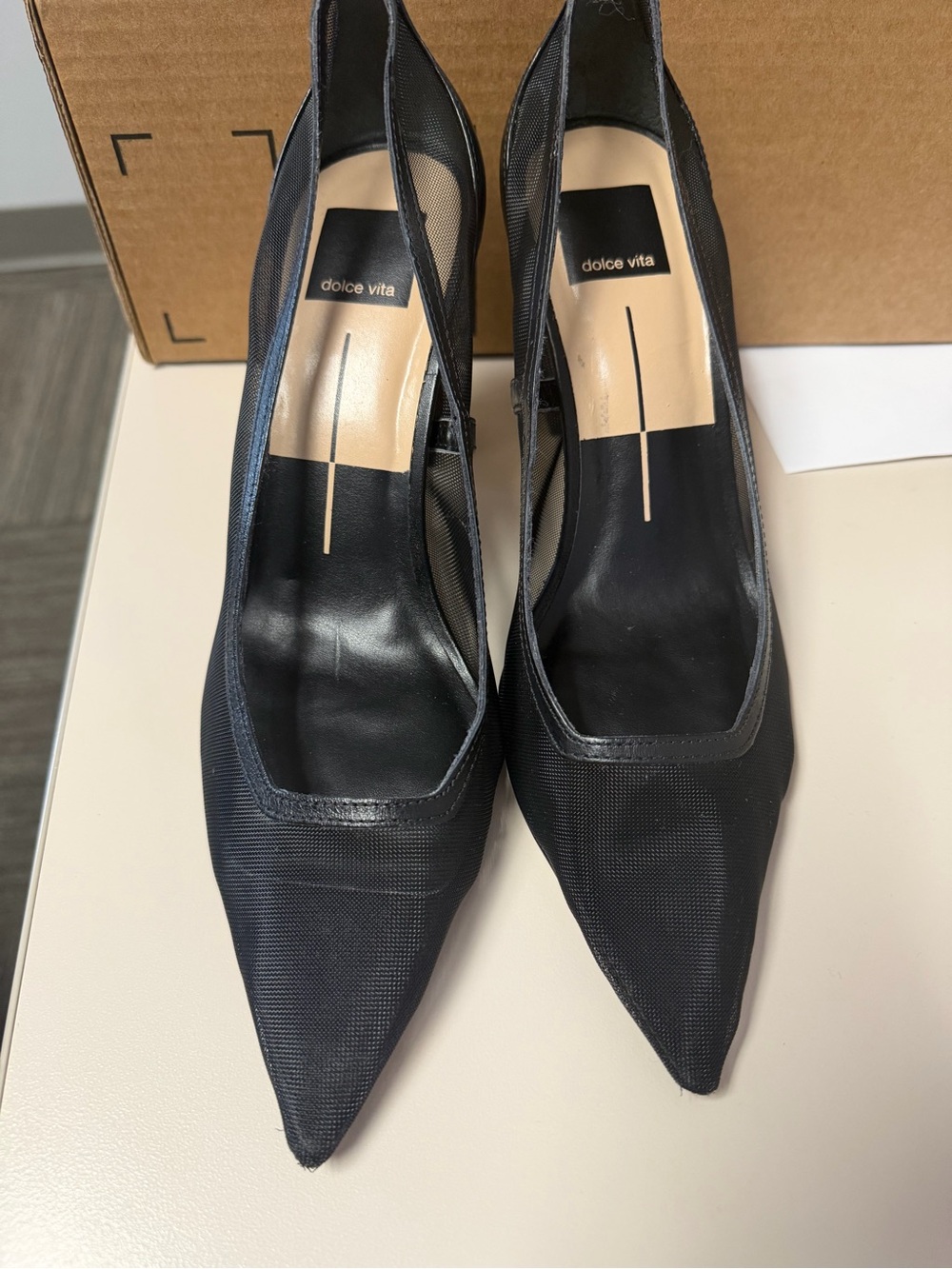 Dolce Vita Black Pointed Toe Slingback Pumps